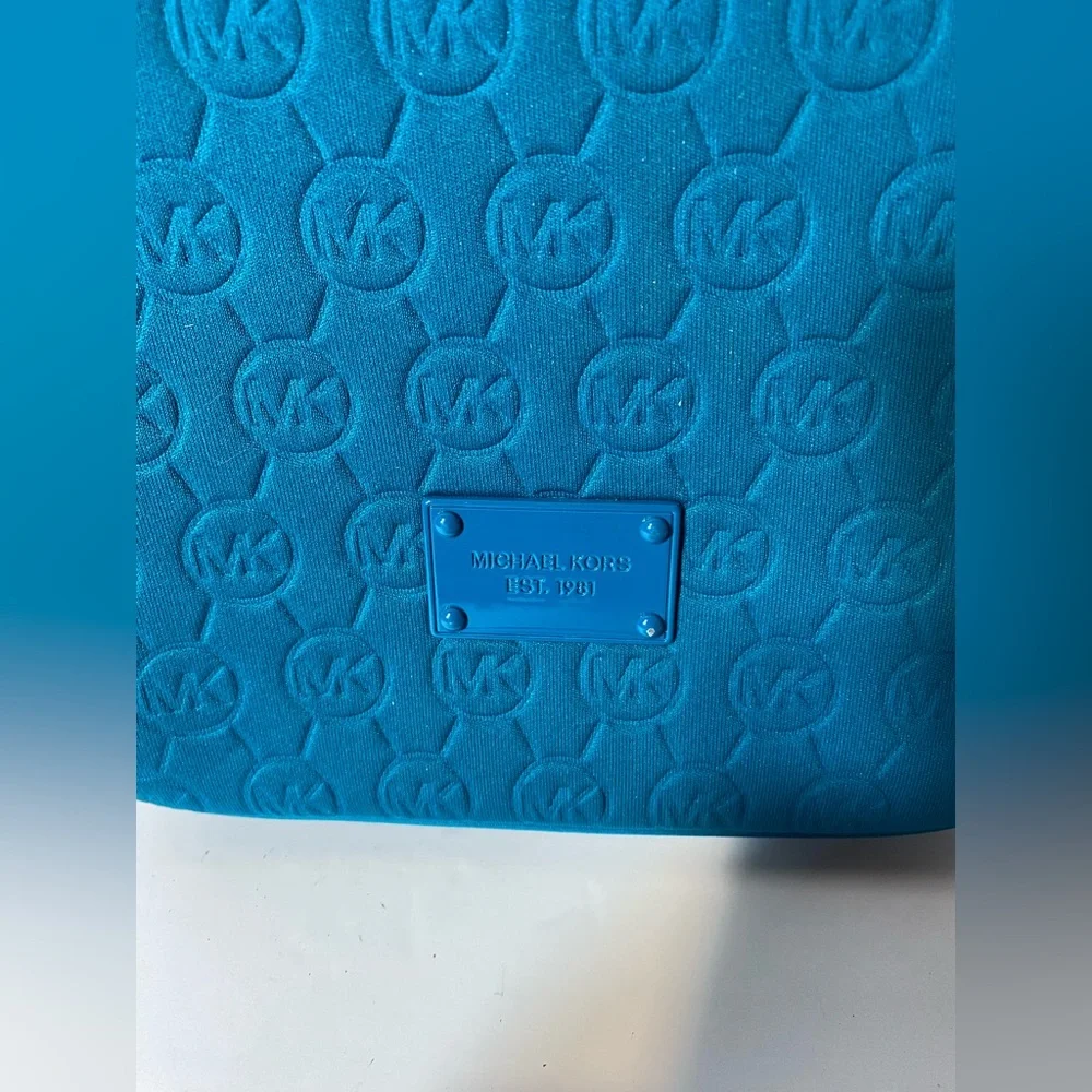 Michael Kors Blue Neoprene Fabric iPad Tablet Case Sleeve Zip Bag